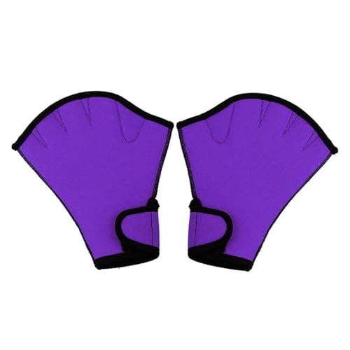 Aquatic Fitness Wasserresistente Neoprenanzug-Handschuhe zum Schnorcheln, Schwimmen, Tauchen, fingerlose Schwimmhandschuhe für Paddeltraining (Lila, S) von Generisch