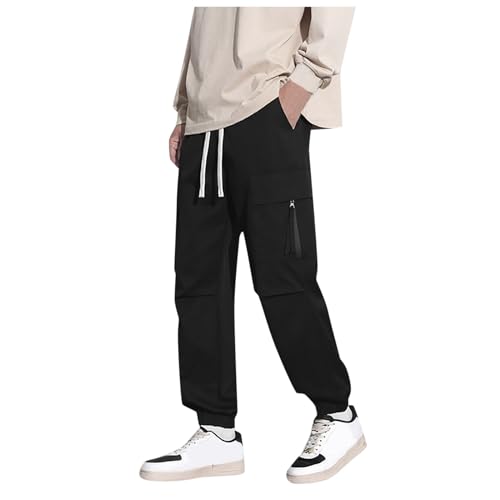 Arbeitshose Herren Leichte Jogginghose - Arbeitshosen Sommer Outdoor Funktionshose Lang Cargo Hose Bodybuilding Stretch Fitness Sommerhose Autumn Stoffhose Freizeithose Sporthose Mit Taschen von Generisch