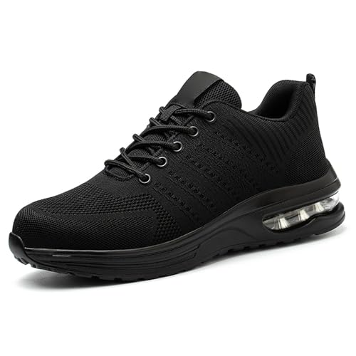 Arbeitsschuhe Herren Sicherheitsschuhe Damen Leicht Atmungsaktiv Unisex S1 Stahlkappenschuhe mit Stahlkappe Anti-Smash Anti-Punktur Safety Shoes Sportlich Schuhe Hoch Breiter rutschfest Sneaker von Generisch