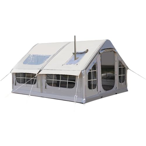 Aufblasbare Zelt 6-8 Personen Luftzelt für Camping, Familienzelt Haus Zelt, Einfache Einrichtung Große Glampingzelt Aufblasbare Zelte für Camping im Freien (Gray Pro, 385x260x200cm) von Generisch