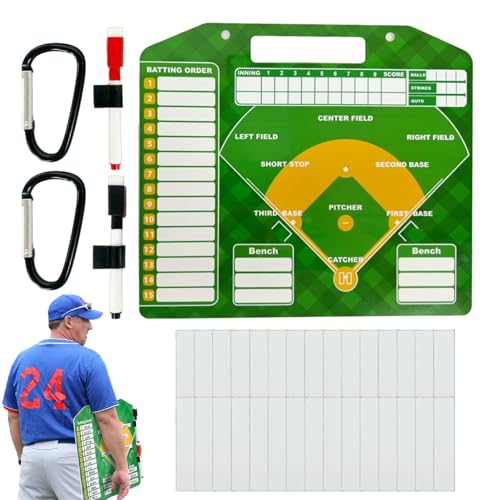 Aufstellungskarten, Baseball-Klemmbrett für Trainer - Trocken abwischbare Aufstellungstafel mit magnetischem Design,Wiederverwendbares Baseball-Klemmbrett, Baseball-Aufstellungskarten für Trainer, Sof von Generisch