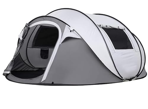 Automatisches Pop-Up-Campingzelt für 56 Personen, mit 2 Belüftungsfenstern, wasserdichter Sonnenschutz, tragbar, leicht, Kuppelzelt für Outdoor, Strand, Camping von Generisch