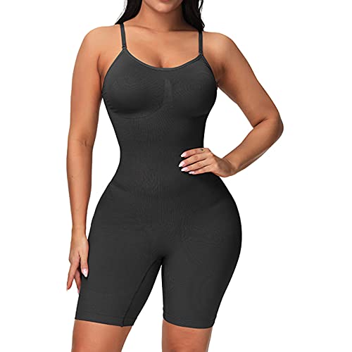 Badeanzug Damen, Sexy mit Bein Ärmellos High Waist Badeanzug Body Shaper Große Brüste Große Größe Sport Bauchweg Bademode Bodysuit mit Bügel Stark Formend Curvy Bauch Weg Shapewear Badeanzüge von Generisch