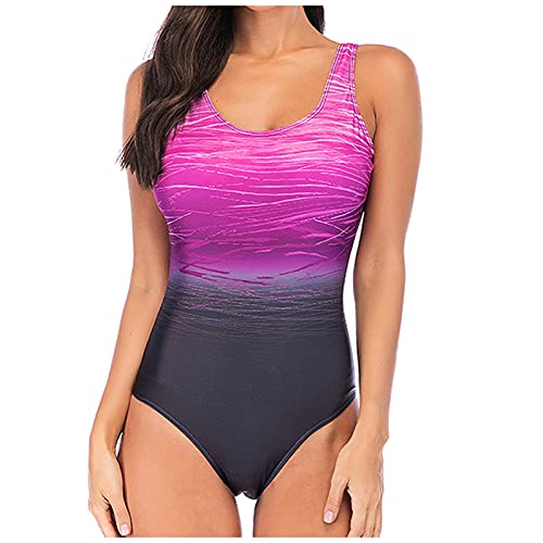 Badeanzug Damen Bauchweg Wassersport Neoprenanzug Quick Trocknendes Badeshorts Multicolor Badebekleidung Push Up Badehose Sexy Badeanzüge Elegant Tankini Elastischer Swimsuit Ruched Surfanzug von Generisch