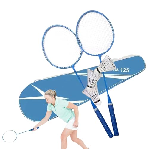 Badminton-Set,Badminton-Sets für Hinterhöfe | Tragbares Badminton-Set mit Schlägern, Badminton-Zubehör | Kinder-Badminton-Set mit 3 Bällen für Familie, Kinder, Freunde, Thanksgiving, Weihnachten, Mutt von Generisch