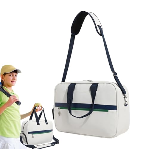 Badminton-Umhängetasche,Badminton-Schultertasche,Damen Herren Umhängetasche für Badminton Tennis - Schläger-Aufbewahrungstasche mit doppeltem Reißverschluss, Ball-Sportausrüstungstasche für Camping, F von Generisch