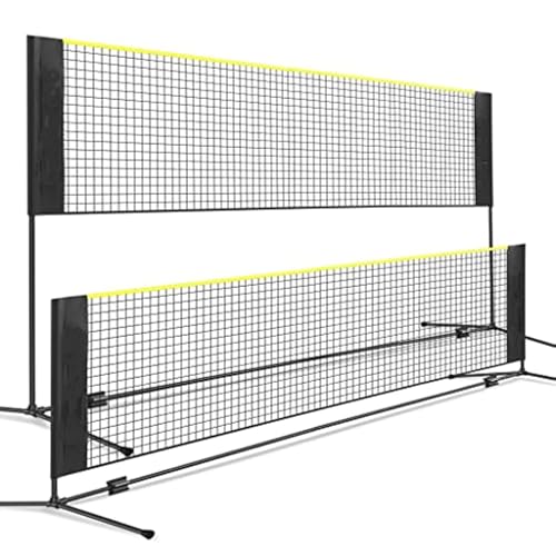 Badmintonnetz, höhenverstellbar, 3 m/4,3 m/5,2 m breit, faltbares Nylon-Netz für Kinder und Erwachsene, einfache Montage für Pickleball, Tennis, Volleyball und Fußball von Generisch