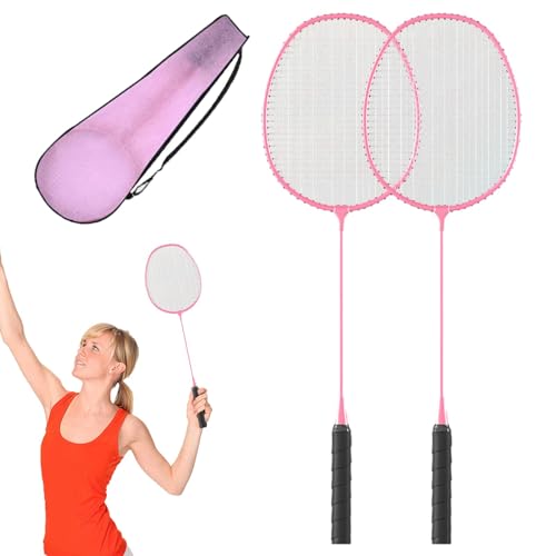 Badmintonschläger – 2-Spieler-Schläger-Set, Outdoor-Badminton-Spiel | Badminton-Paddel mit Tragetasche, Outdoor-Shuttle-Schläger-Set für Erwachsene Versammlungen, 65 x 20 x 0,9 cm von Generisch