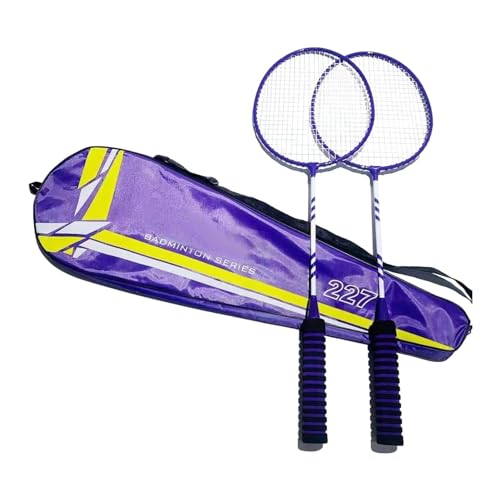 Badmintonschläger | Leichtes Badmintonschläger-Ersatzset für 2 Spieler | Elastische und rutschfeste Schläger, Badmintonausrüstung für Strand, Garten, Familienspiel von Generisch