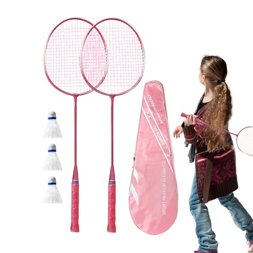 Badmintonschläger-Set,Badmintonschläger-Set,Professioneller Badmintonschläger, leicht - Badmintonschläger mit hochelastischem Puffergriff für Kinder und Erwachsene, Sportliebhaber von Generisch