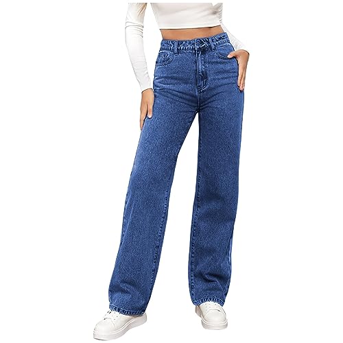 Baggy-Jeans Damen Weite Loose Fit Damen Jeans Weites Bein Elegante Sommer Fashion Breite Jeans Casual Leicht Relaxed Fit Jeans Übergrößen Damen Vintage Streetwear Dunkelblau,XXL Baggy-Jeans Damen Weite Loose Fit Damen Jeans Weites Bein Elegante Sommer Fashion Breite Jeans Casual Leicht Relaxed Fit Jeans Übergrößen Damen Vintage Streetwear Dunkelblau,XXL von Generisch