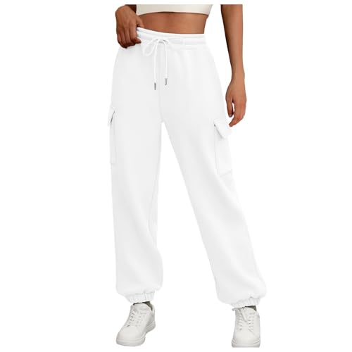 Baggy Jogginghose, Damen Jogginghose Baggy, Freizeithose Joggen Pants Mit Taschen Hose Hip Hop Joggpants Weites Bein Trainingshose Oversize Sporthose Zweifarbig Sommerhose Casual Mode von Generisch