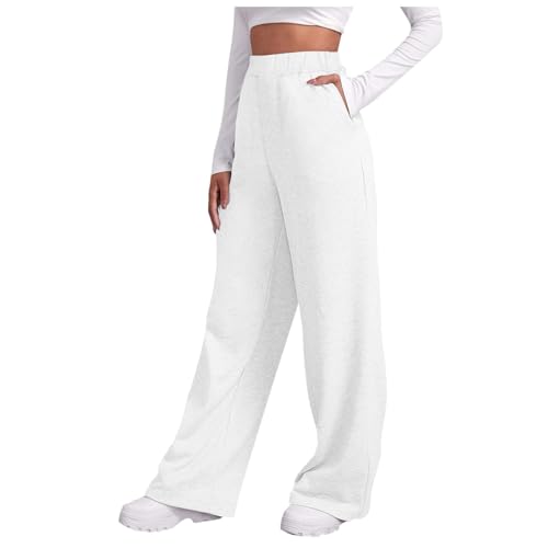 Baggy Jogginghose, Jogginghose Damen Baggy Freizeithose - Hosen Teenager Mädchen Outdoorhose Elegante Yogahose Lang Sporthose Bequeme Sweathose Offenem Boden Weites Bein Hose Mit Taschen von Generisch