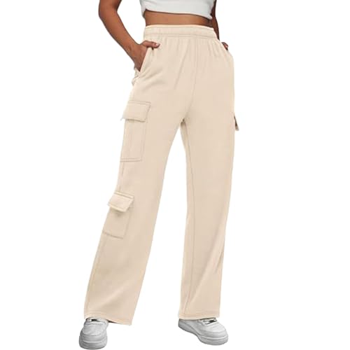 Baggy Jogginghose, Jogginghose Damen Lang Baumwolle Sporthose, Hose Weites Bein Freizeithose High Waist Joggpants Joggen Sporthosen Trainingshose Yoga Hosen Lounge Pants Jogger von Generisch