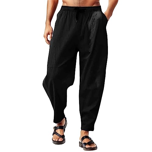 Baggy Jogginghose Bodybuilding Hose Sport Herren Herrenhosen Bequem Sporthose Lang Dünne Freizeithose Joggpants Für Kurzgröße Sweatpants Trainingshose Baumwolle von Generisch