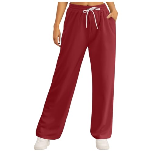 Baggy Jogginghose Damen, Damen Jogginghose Baumwolle, Trainingshose Warme Sweathose Hip Hop Hose Joggen Joggpants Weites Bein Yogahose Oversize Sporthose Zweifarbig Sommerhose Casual Mode von Generisch