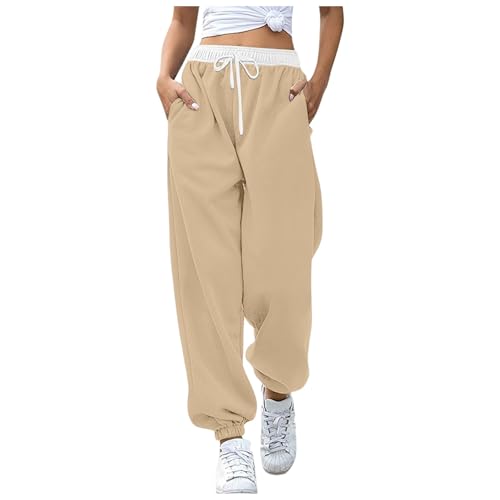 Baggy Jogginghose Damen, Freizeithose Damen Lang Sweatpants - Track Pants Elegante Sporthose Wide Leg Joggpants Baumwolle Hosen Bequeme Baggy Yogahose High Waist Fitness Freizeit Laufhose von Generisch