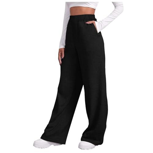 Baggy Jogginghose Damen, Sweatpants Damen Baggy Jogginghose - Joggpants Baumwolle Hosen Weites Bein Trainingshose Lang Sweathose Große Größen Yogahose Sporthose Frauen High Waist Laufhosen von Generisch