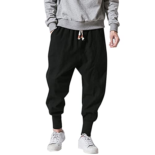 Baggy Jogginghose Herren Lang Gym Hose Sport Pumphose Yogahose Sweathose Sporthose Hosen Grau Bodybuilding Jogger Trainingshose Freizeithose Baumwolle von Generisch