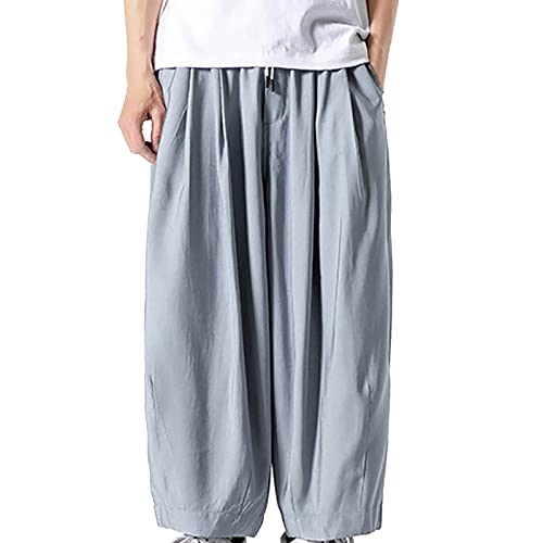 Baggy Jogginghose Herren Schlupfhose Sport Hose Jogger Pants Open Leg Trainingshose Sporthose Lang Gym Sweathose Schwarz Herre Bodybuilding Dünner Stoff Freizeithose von Generisch