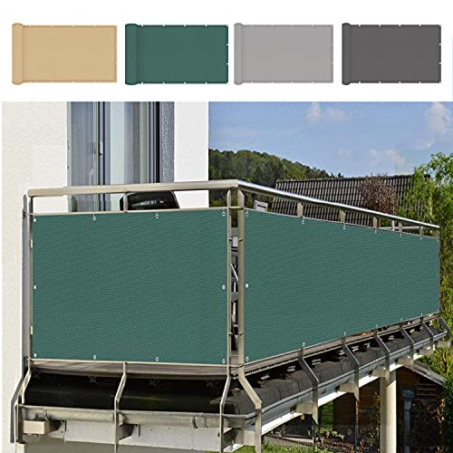Balkon-Sichtschutz 130x1500cm, UV-Schutz Blickdichte Balkonumhüllung Sichtschutz aus HDPE-Gewebe für Gartenzaun & Balkongeländer von Generisch