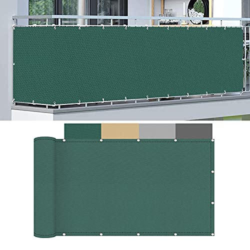 Balkonbespannung 145x750cm, blickdichter Wind- und UV-Schutz, Wasserabweisende Balkonumrandung HDPE-Gewebe für den Gartenzaun oder Balkon von Generisch