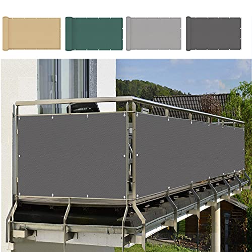 Balkonfolie 50x500cm, blickdichter Balkon-Sichtschutz für Terrasse und Zaun. Extra langes Kabel (20 m) für den Gartenzaun oder Balkon von Generisch