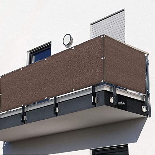 BalkonsichtschutzSichtschutz für Gartenbalkon HDPE-Balkon-Sicherheitszaunabdeckung UV-Schutz und Winddicht Höhe 1/1 1/1 2 m Braun 110x400cm von Generisch