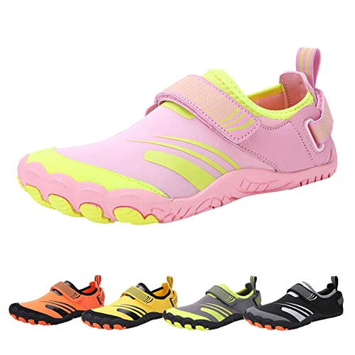 Barfußschuhe Damen Wildwasserschuhe Frauen Schnelltrocknende Badeschuhe mit Rutschfester Sohle Wasserschuhe Atmungsaktive Fitnessschuhe Unisex Surfschuhe Yoga Strandschuhe Wandern von Generisch