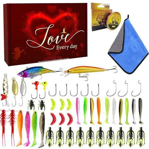 Barschangeln-Set, Angelköder-Set,Angel-Weichköder-Set | Angeln Soft Lures Bait Gear Kit für Salzwasser-Süßwasser-Forellenbarsch-Lachs-Angeln von Generisch