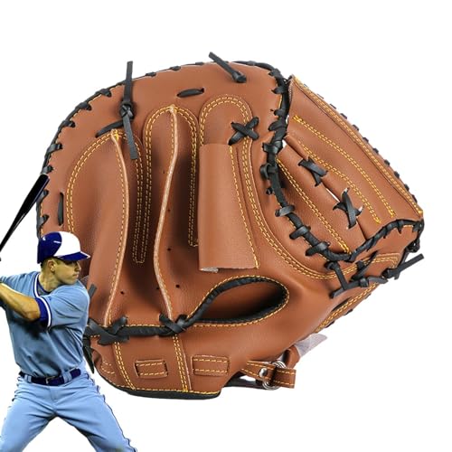 Baseball-Fängerhandschuh, Softball-Handschuhe | Baseball-Feldhandschuhe für Anfänger, Spieltraining - Verschleißfester Catcher-Handschuh, Softball-Übungsausrüstung, Anfänger-Spieltraining, Softball-Fä von Generisch