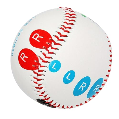 Baseball-Pitch-Trainingsball, 22,9 cm, Baseball mit farbcodierten Finger-Platzierungsmarkierungen für Links- und Rechtshänder, hilft die Spielgeschwindigkeit zu erhöhen von Generisch