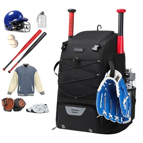 Baseball-Tasche, Baseball-Tasche, für Jugendliche, , Softball-Schlägertasche mit Schuhfach und Zaunhaken, hält Schläger, Handschuhe, Helme, Ausrüstung für Jugendliche, und Erwachsene von Generisch