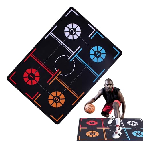 Basketball-Dribbling-Matte – Gummi-Fußschritt-Trainingsmatte für Basketball – Schule, Zuhause, Basketball-Trainer zur Verbesserung der Geschwindigkeit und Stärke für Vorplatz, Spielplätze von Generisch