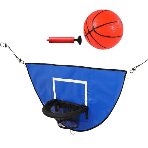 Basketballkorb Für Kinder | Trampolin Basketballkorb Outdoor Wasserdichtes Hängen Basketballbrett Basketball Set Mit 1 Bällen, Netz, Backboard Und Luftpumpe Für J-ungen Mädchen Kinder Erwachsene von Generisch