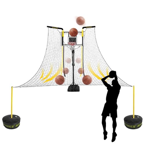 Basketballkorb-Rückkehrer mit drehbaren Halterungen, Basketball-Rückprallnetz, Rückkehrsystem für Heim- und Outdoor-Übungen, Fangtrainingsgeräte von Generisch