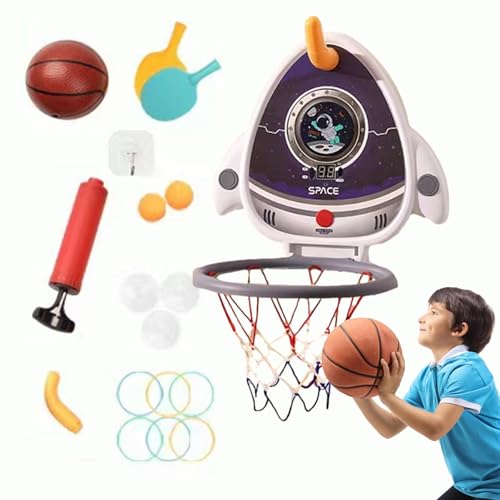 Basketballkorb für die Tür, Basketballkorb für Kinder | Wand-Basketballkorb mit Tonlicht | Kleinkind-Basketballtor, Außenspielzeug für, höhenverstellbares Hinterhof-Außenspielzeug für und Mädchen von Generisch