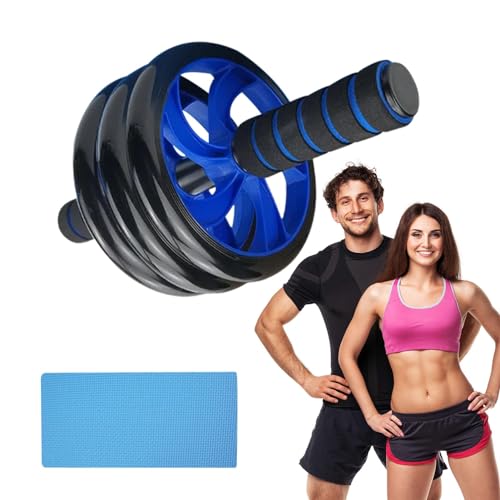 Bauchmuskel-Roller, Bauchrad für Rumpfkrafttraining, -Fitnessstudio, leises Abnehmgerät, Übungs- und Fitnessgerät mit Kniematte für Männer und Frauen von Generisch