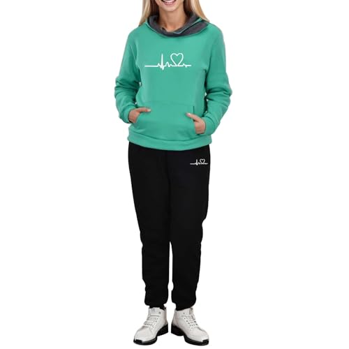 Befristetes Angebot Heute, Jogginganzug Damen Lang Freizeitanzug Mit Kapuze Trainingsanzug Sport Set Warm Streatwear Baggy 2 Teiler Leicht Sportanzug Hausanzug Sport Outfit Set von Generisch