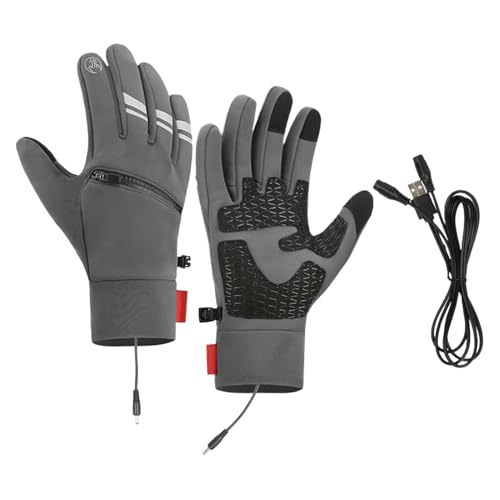 Beheizte Handschuhe für Damen,beheizte Winterhandschuhe | USB-Heizhandschuhe zum Radfahren,Touchscreen-Handschuhe für kaltes Wetter, wasserdichte beheizte Snowboard-Handschuhe für Radfahren im Freien von Generisch