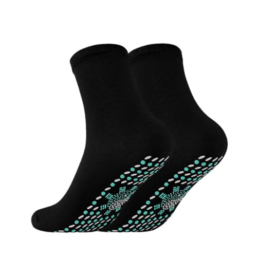 Beheizte Socken Turmalin Selbstheizend Bequem Winter Warme Uni Atmungsaktive Warme Baumwollsocken Für Outdoor Skifahren Winter Selbsterwärmende Socken Damensocken Groß (Schwarz, Einheitsgröße) von Generisch