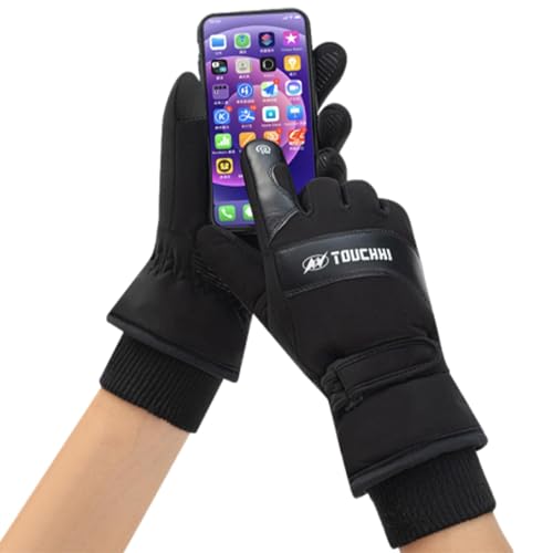 Beheizte Winterhandschuhe, USB-beheizte Handschuhe - Screen Touch wasserdichte Handschuhe USB-Heizung - Rutschfeste Thermohandschuhe aus PU-Leder für Damen, Herren, Radfahren, Wandern, Klettern von Generisch