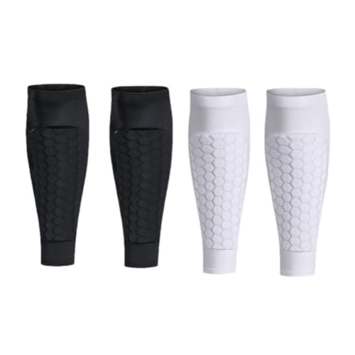 Beinmanschetten, Schienbeinschoner, stoßfest, Wabenmuster, Nylon, Stützsocken, Schienbeinschutz, Fußballausrüstung, Sport-Leggings von Generisch