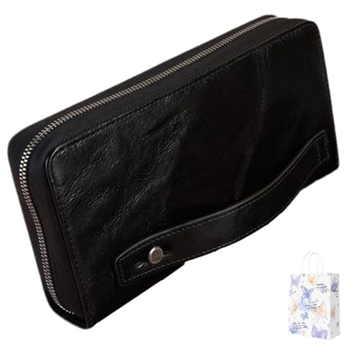 Belluvi Bag for Men,Belluvi Bag,Belluvi Genuine Leather Men Long Wallet Bifold Card Credit Holder Purse Billfold Clutch (Black) von Generisch