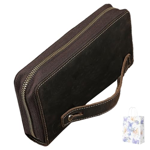 Belluvi Bag for Men,Belluvi Bag,Belluvi Genuine Leather Men Long Wallet Bifold Card Credit Holder Purse Billfold Clutch (Coffee) von Generisch