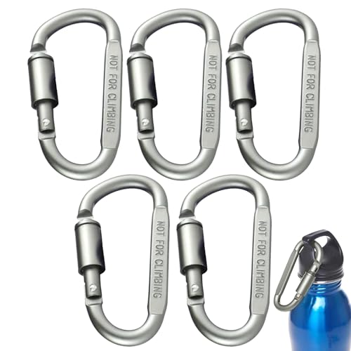 Bergsteiger-Clips, Karabiner mit Verschluss | 6 Stück D-Ring-Schlüsselclip - Multifunktionaler Karabiner für Rucksacktouren, Outdoor-Aktivitäten, Hundeleine, Klettern, Camping, Abseilen von Generisch