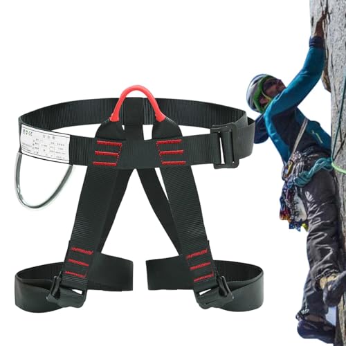 Bergsteigers Klettergurt, Befestigender Klettergurte, Sicherheitsgurt Klettern, Halbkörpergurt Kletterausrüstung, Feuerwehr Klettergurt Abseilgurt, Tragfähigkeit 300 Kg, Unisex von Generisch