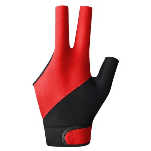 Billard-Handschuhe, atmungsaktive Handschuhe, rutschfest, professionelle Billard-Handschuhe, 3-Finger, Pool-Queue-Handschuhe, Spandex, linke Hand, für Damen und Herren, Billardzubehör von Generisch