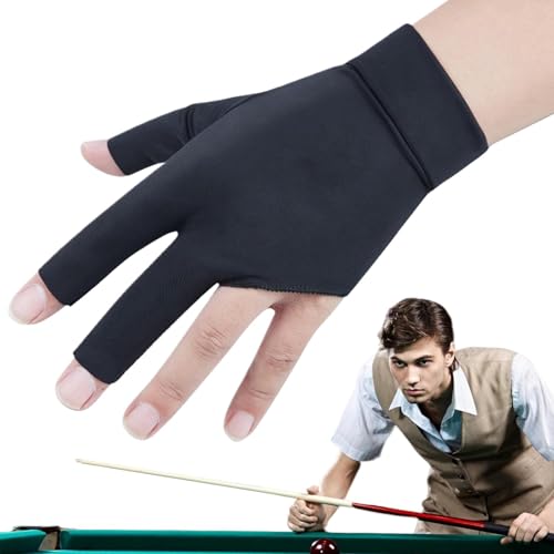 Billard-Handschuhe für Herren, Drei-Finger-Pool-Queue-Handschuhe, atmungsaktiv, elastisch, für Damen und Herren von Generisch