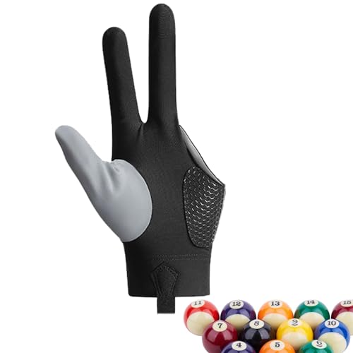 Billard-Handschuhe für Unisex, Billard-Pool-Handschuhe, linke und rechte Hand, 3-Finger-Pool-Handschuhe, unförmige Größe für Queue-Shooter, Snooer von Generisch